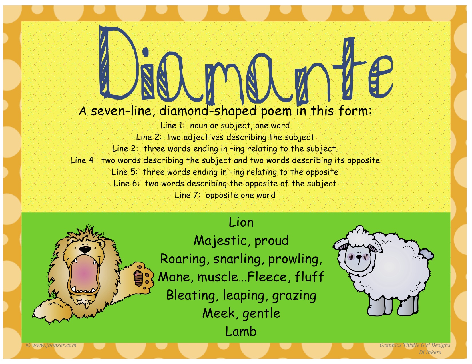 Free Printable Diamante Poem Template