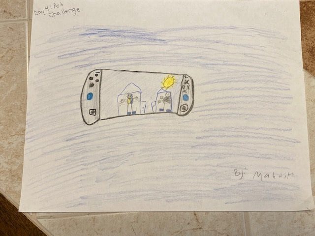 Drawing of a handheld video game