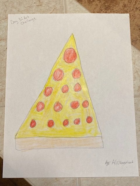 drawing of a slice of pizza