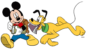 mickey and pluto go to school