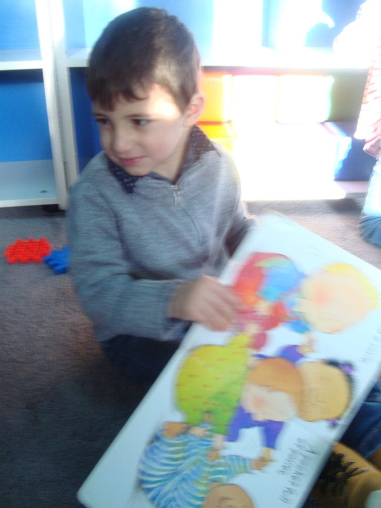 student reading