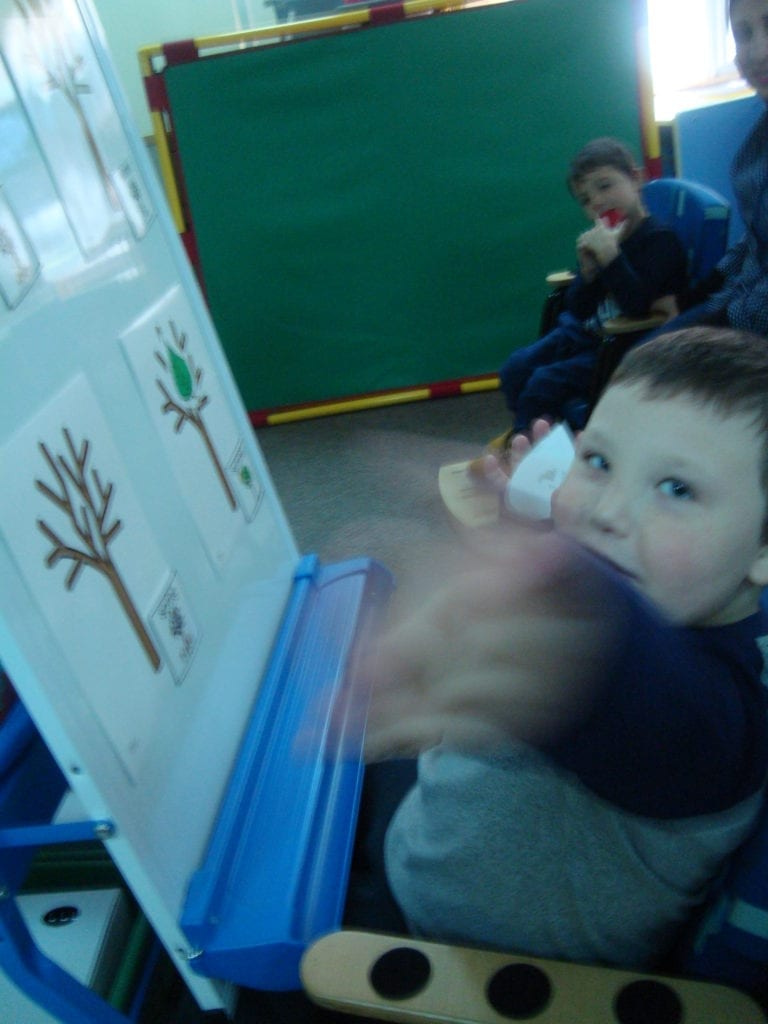 student sorting by season