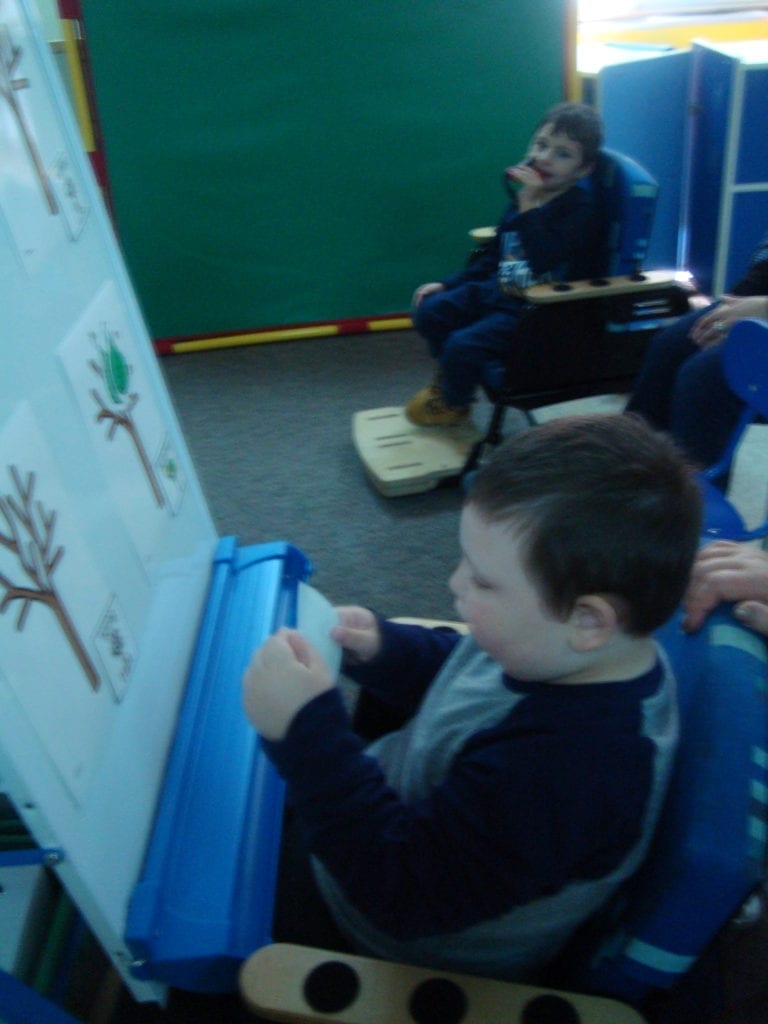 student sorting by season