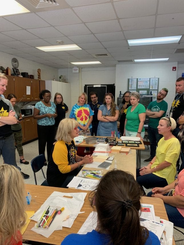 Art teachers making art.