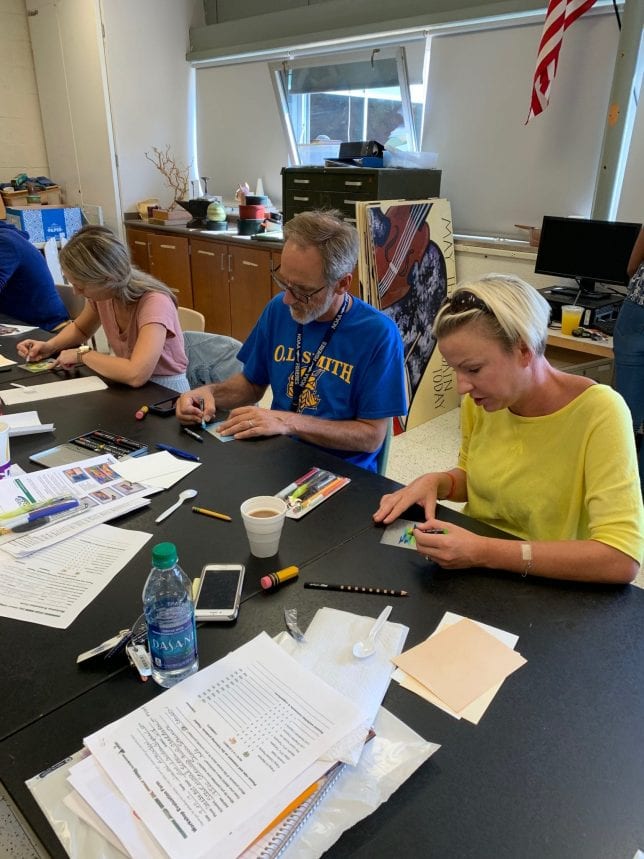 Art teachers making art.