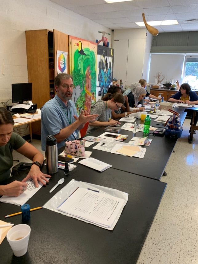 Art teachers making art.