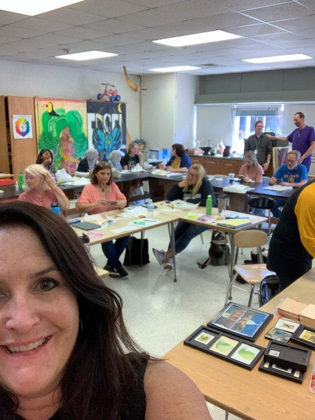 Art teachers are experimenting with art supplies.