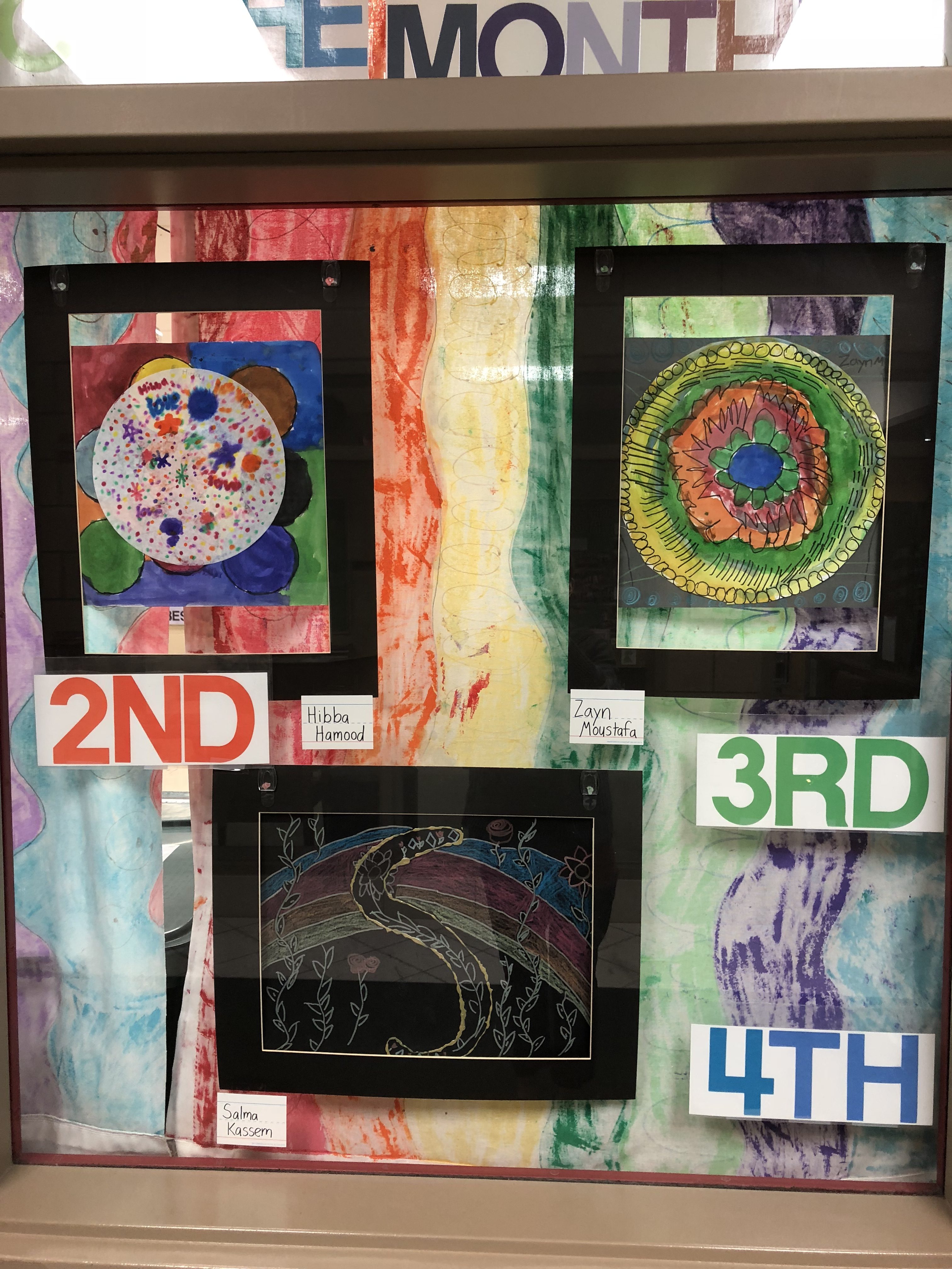October Gallery of the Month artwork for second grade, third grade, and fourth grade