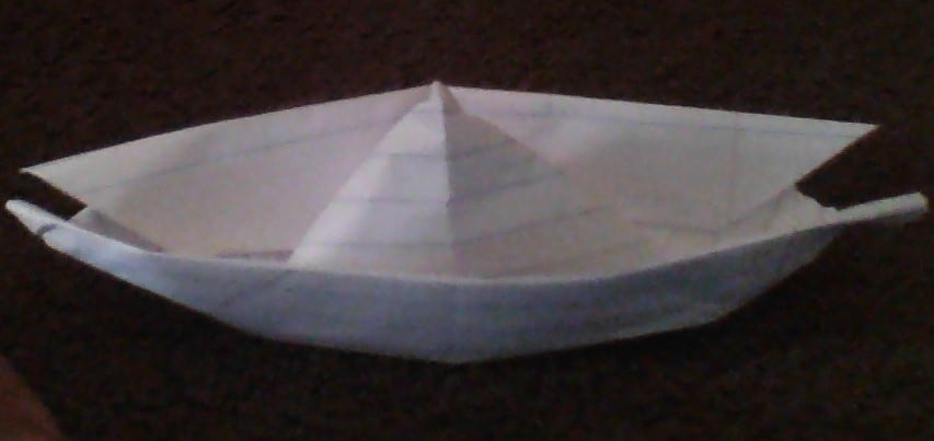 origami folded boat from paper