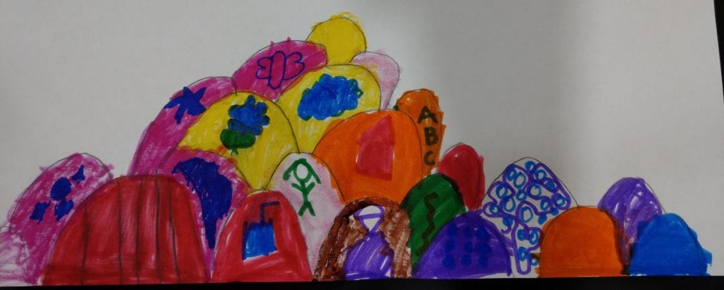 colorful eggs with drawings of spring theme ideas on them