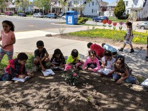 Students looking for signs of spring