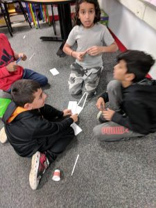 students making a lander