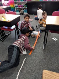 Students testing slope.
