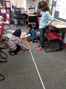 Students testing slope.