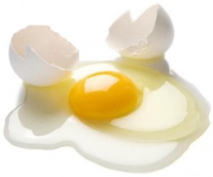 cracked raw egg