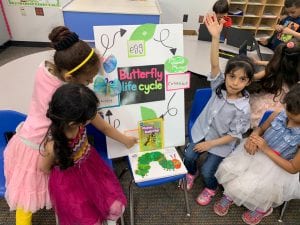 kindergarteners showing STEAM project