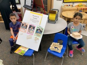 kindergarteners showing STEAM project