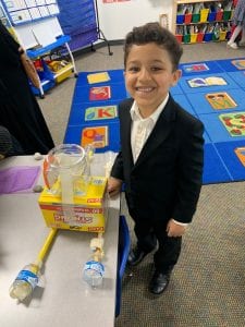 kindergarteners showing STEAM project