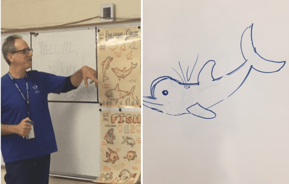 Stephan Kade shows how to draw marine animals