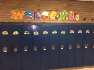 These are the children's lockers outside of our classroom. 