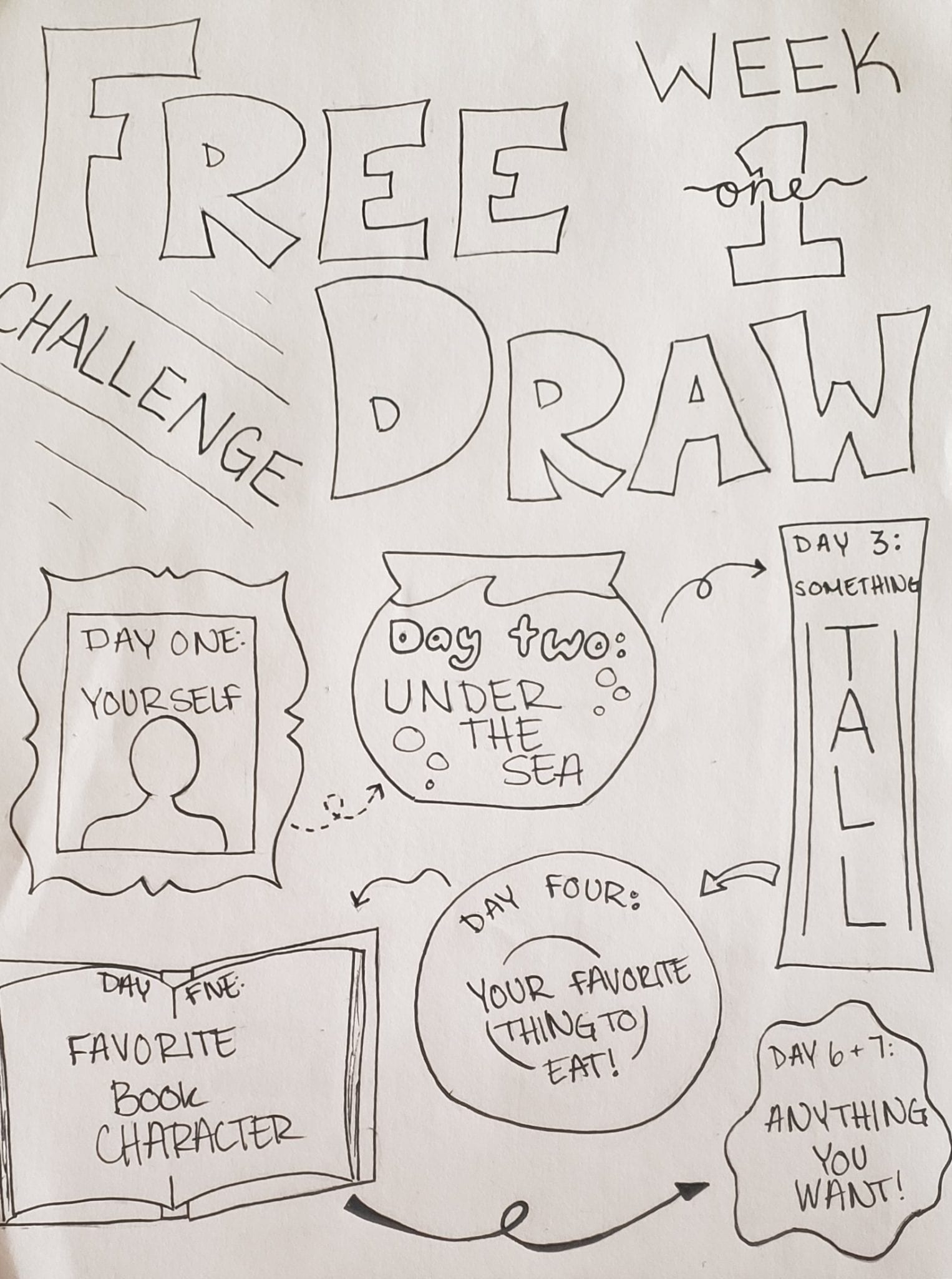 Week One Free draw Challenge! Ms. Dudek's Art Room