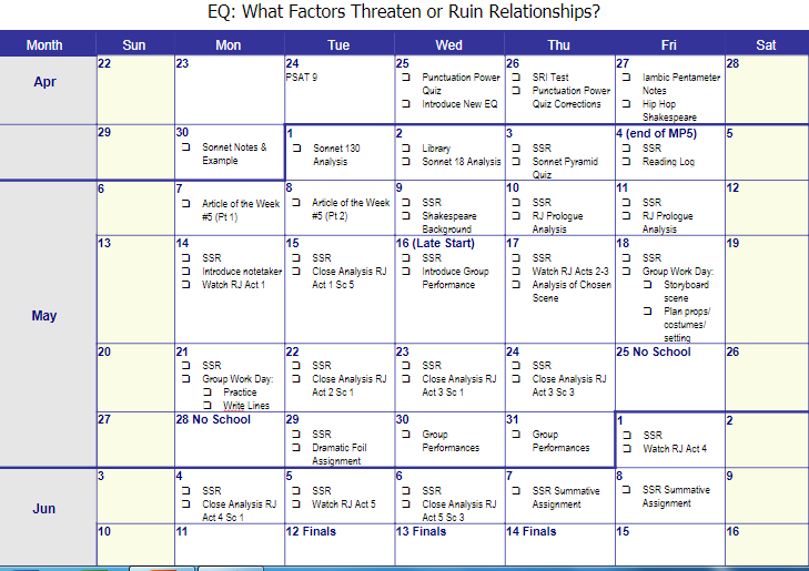 Poetry and Drama Calendar for May/June