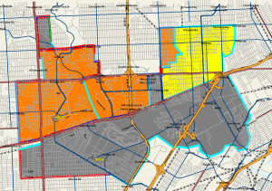 Map showing how the high school boundaries would look using Proposal 2