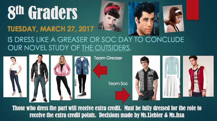 Dress Like A Greaser Or Soc Day Mrs Issa S Language Arts