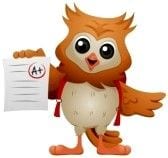 Owl with report card
