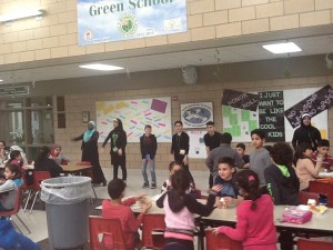 Everyone dancing together