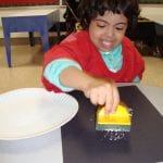 Picture of student sponge painting.
