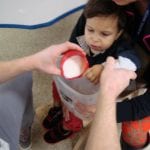 Student making pudding