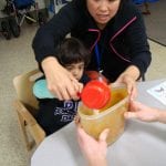 Student making pudding