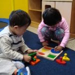 student doing a puzzle