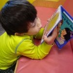 student reading