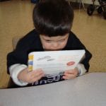 student reading