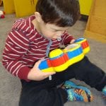 student playing