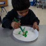 student painting