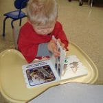 student reading