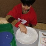 student painting