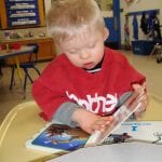 student reading