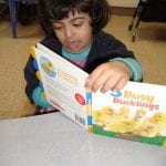 student reading
