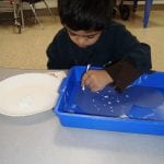 student painting