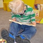 student reading