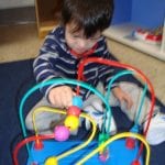 student playing