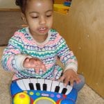 student playing
