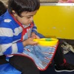 student playing