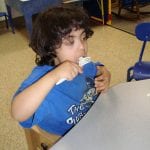 student eating