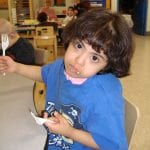 student eating