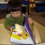 student reading